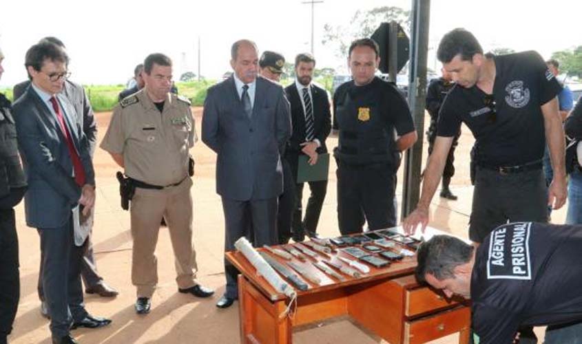 Inspeção em presídio de Aparecida de Goiânia encontra armas, celulares e drogas