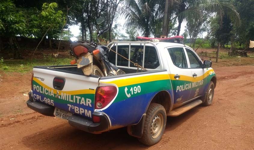 Policiais do 7° BPM recuperam moto roubada na área rural de Monte Negro