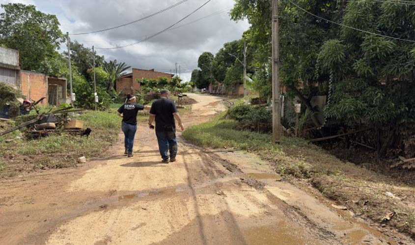 Equipes da Sema e da Defesa Civil visitam áreas atingidas pelas alagações na zona Sul da capital