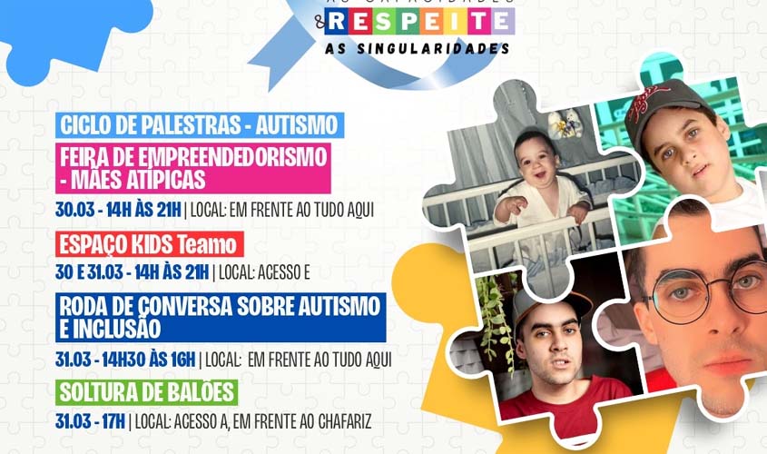Ciclo de Palestras sobre Autismo: Porto Velho Shopping recebe evento em parceria com a incluTEA