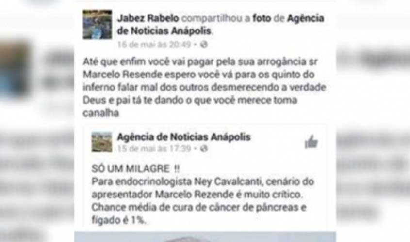 No Facebook, ex-deputado de RO deseja que apresentador com câncer “vá para o quinto dos infernos” 